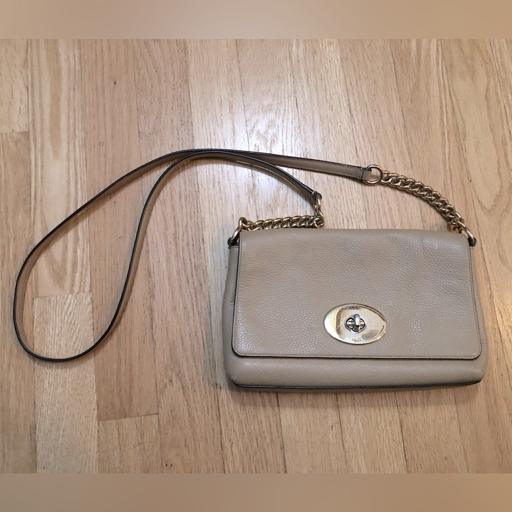 Coach crossbody handbag cream with gold accents